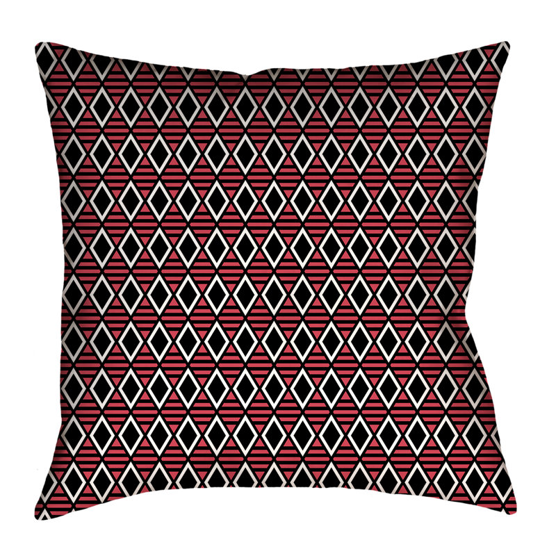 Coussin Katelyn Elizabeth, 40 po x 40 po, Noir / rouge