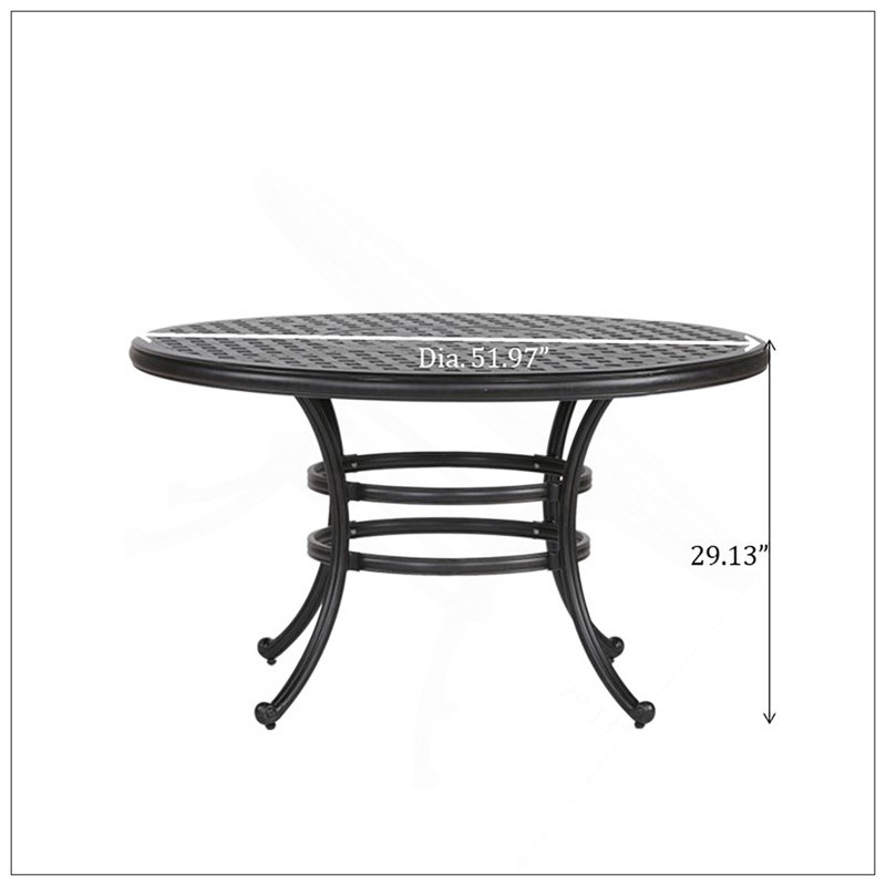 Table de salle à manger ronde, bronze lave foncé