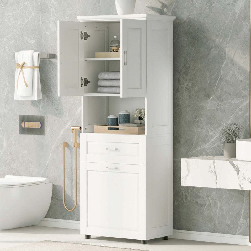 Suphi Freestanding Bathroom Cabinet, White
