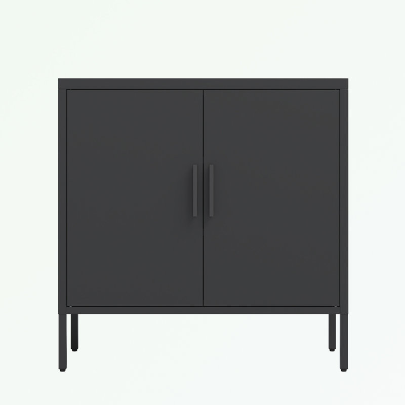 Jaquira 31.5'' Wide 2 - Shelf Storage Cabinet, Black