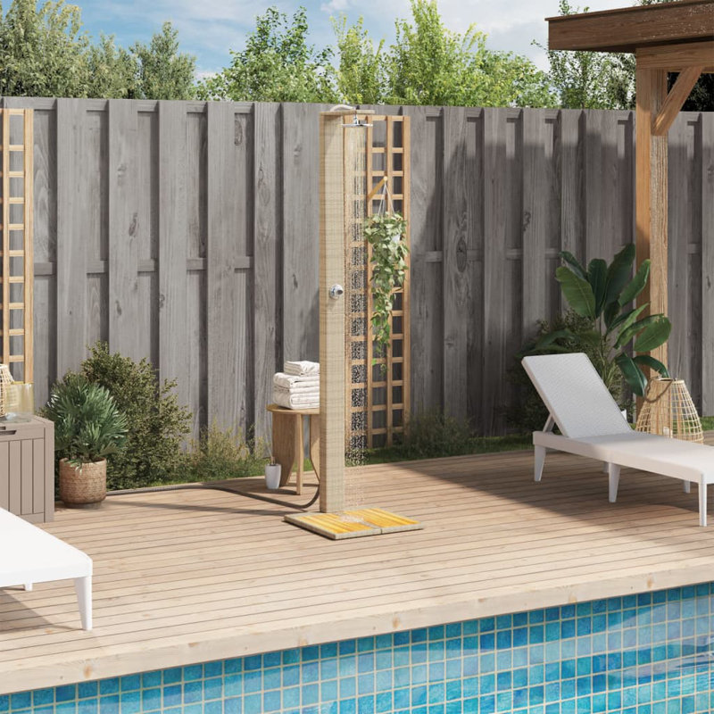 Free Standing Outdoor Shower and Footwash Spout, Beige