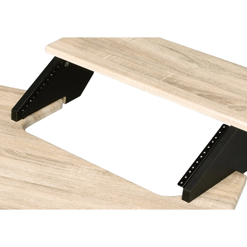 83 po. Chêne naturel - table d'ordinateur à installation musicale moderne pour le travail de production
