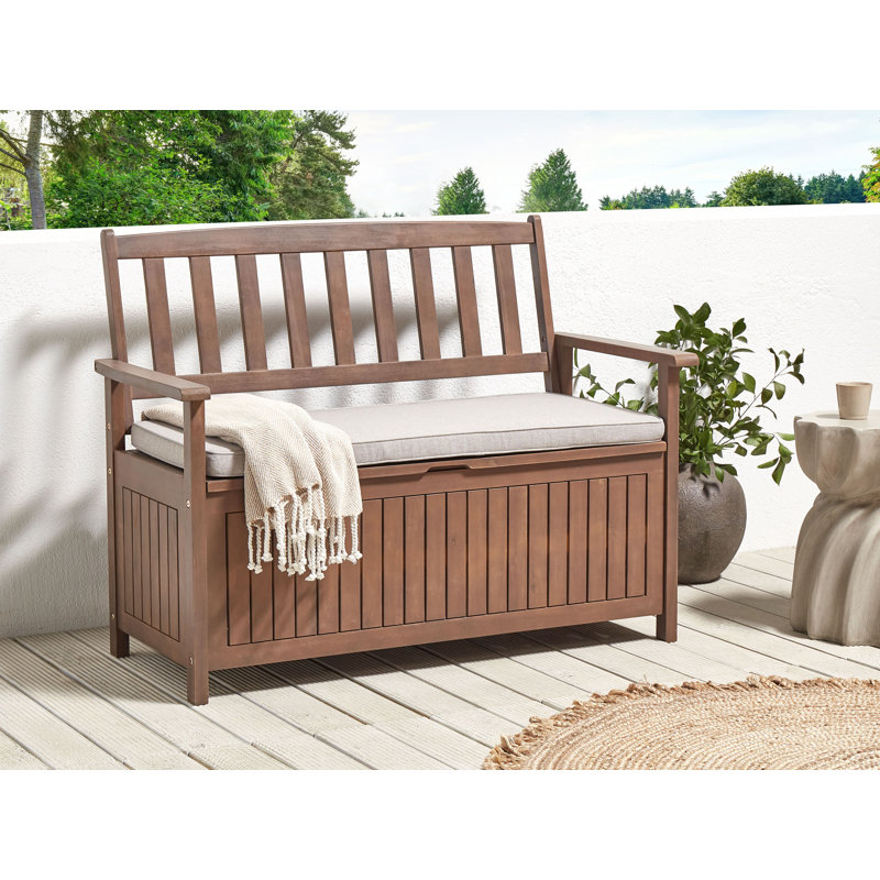 Esperance Solid Wood Acacia Outdoor Bench, Grey, Dark Brown