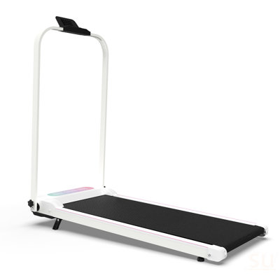 Foldable Treadmill With Handle Bar & Incline, 2 In 1 Upgrade Portable Under Desk Walking Pad And Vibration Pad With Remote Control For Home Office Small Spaces
