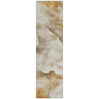Machine Washable Indoor/Outdoor Xhevrie Beige Rug