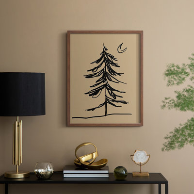 Croquis de sapin d'hiver I, reproduction encadrée - bois massif