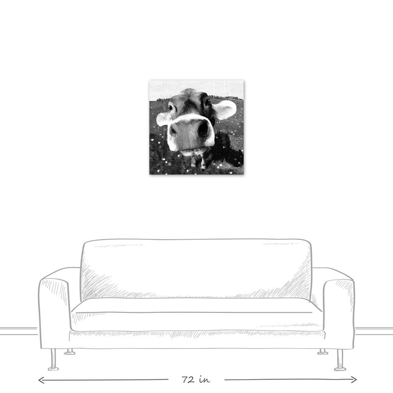 « cow close-up »-impression sur toile, H 20 po x l 20 po, Toile tendue