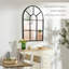 Csair Modern Arched Wall Mirror Window Mirrors Bedroom 91 x 60 cm Black