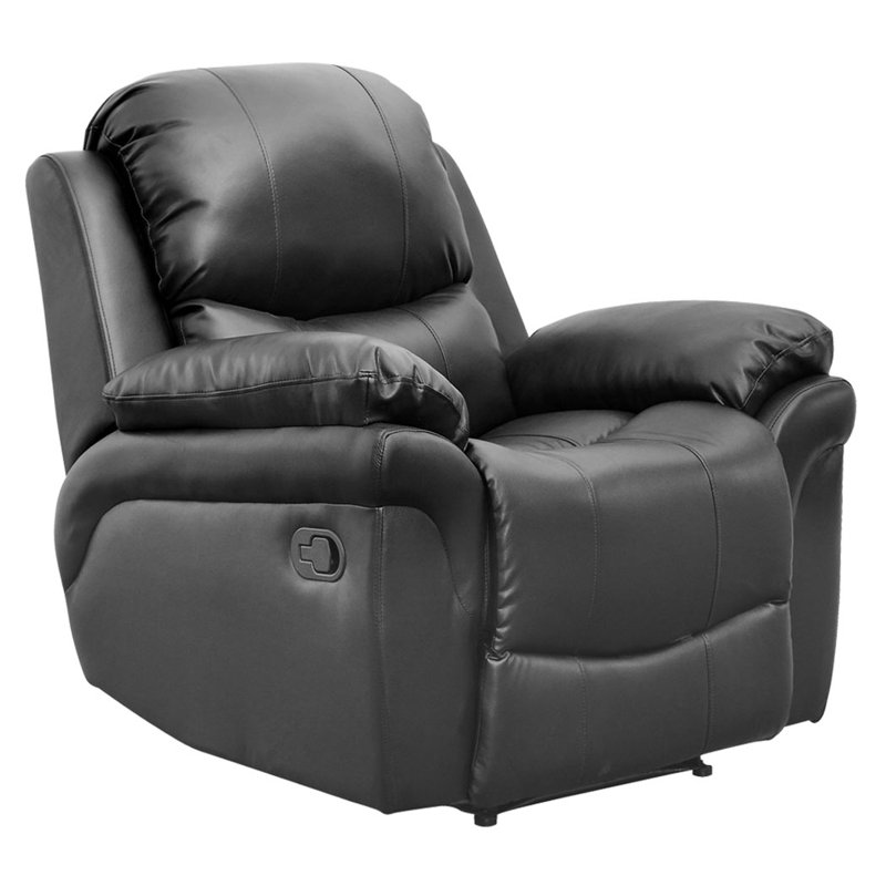Faux Leather Standard Recliner, Black