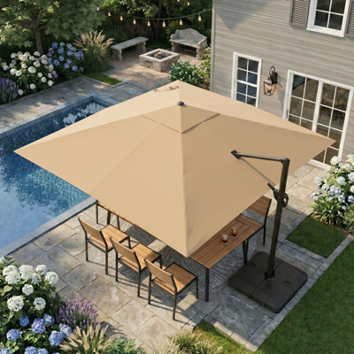 128' X 104' Rectangular Cantilever Umbrella, Base Included