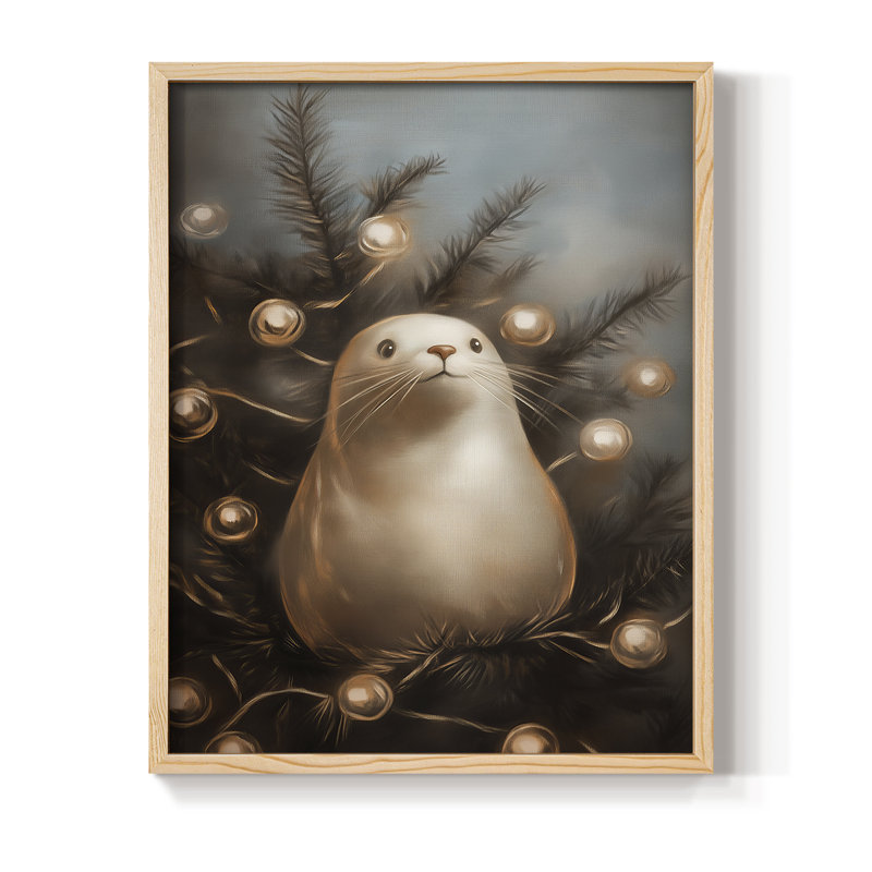 Art des Fêtes de Noël - série 2 - CECLXVII, reproduction encadrée - bois massif, Natural, H 15 po x l 12 po