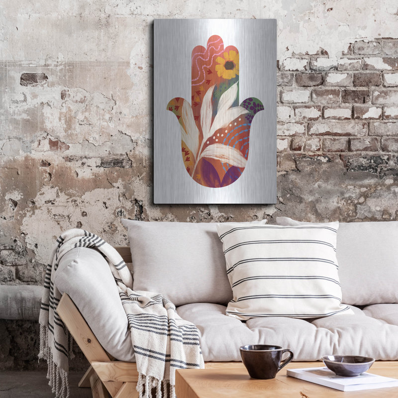 Red Barrel Studio® «Fall Hamsa» par Linda Woods, art mural en métal, H 36 po x l 24 po