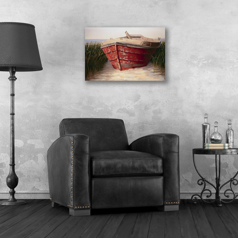 Bateau rouge par Karl Soderlund - impression sans cadre, H 16 po x l 24 po x P 0,2 po