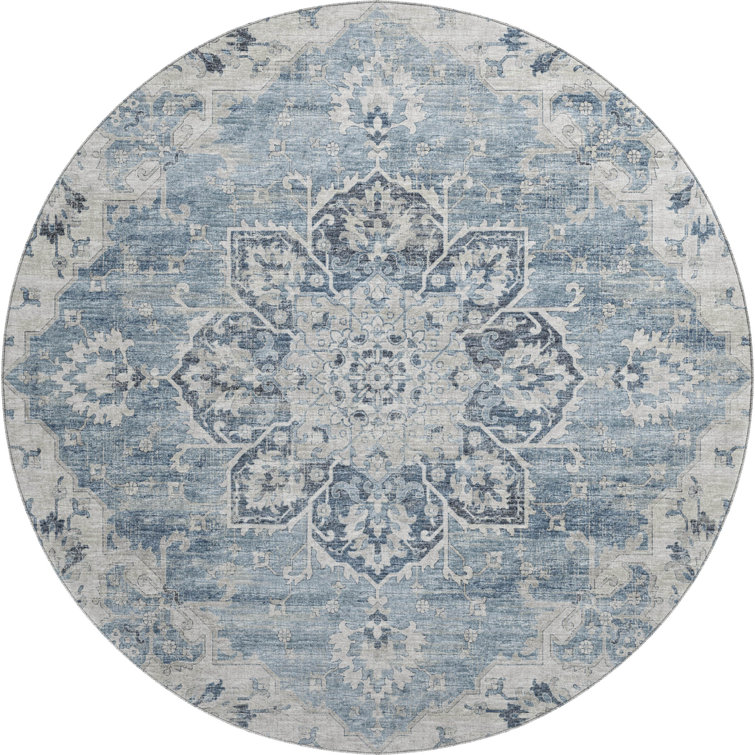 Premium Machine Washable Barayon AMF93 Blue Rug