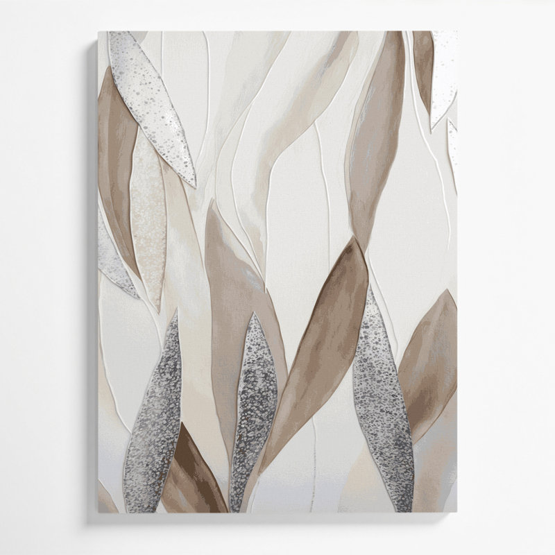 Art mural abstrait aquarelle sur toile brune, H 20 po x l 16 po