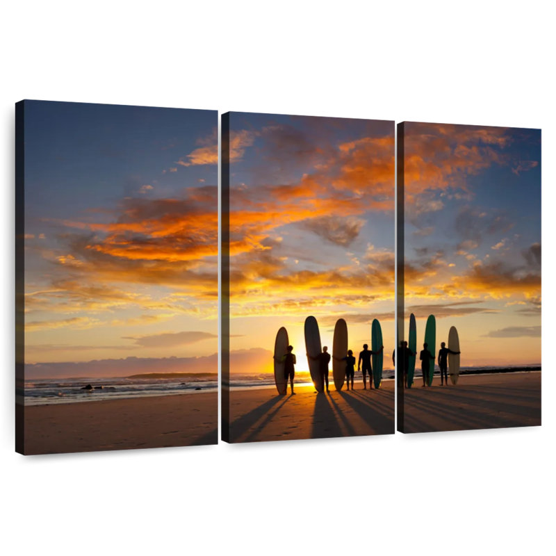 Gillard Malibu Sunrise Surfers, 42" H x 65" W