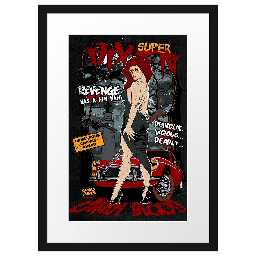 Super Vixen Black" Gerahmter Fotodruck