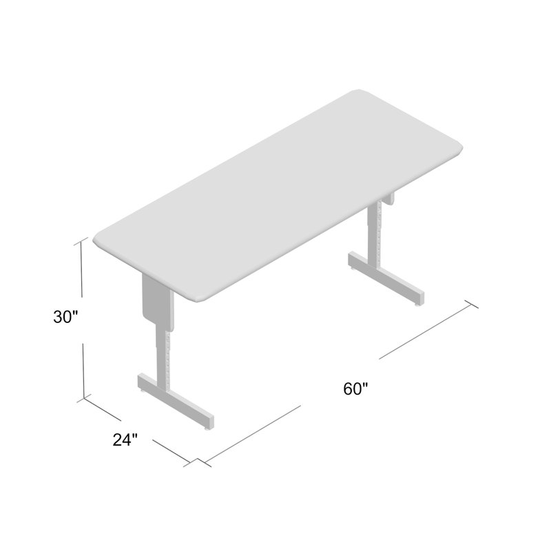 72'' Rectangular Adjustable Banquet Table, 60" W x 24" D, Walnut