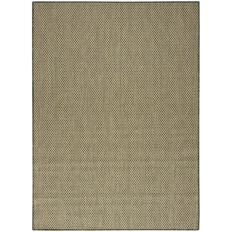 Hartigan Green Modern Indoor/Outdoor Rug, Rectangle 6' x 9'