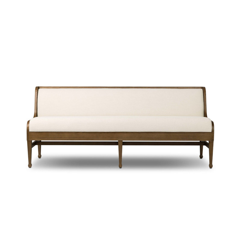 Priscilla Dining Bench-49"-Crypton Wayfarer Snow, 32" H x 74" W x 26.5" D