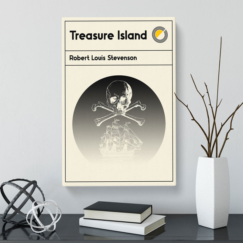 Book Cover Treasure Island Robert Louis Stevenson - Wrapped Canvas, 76cm H x 50cm W x 3cm D