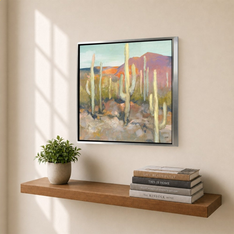 High Desert I par Julia Purinton - Impression sur toile, H 34 po x l 34 po, Argent