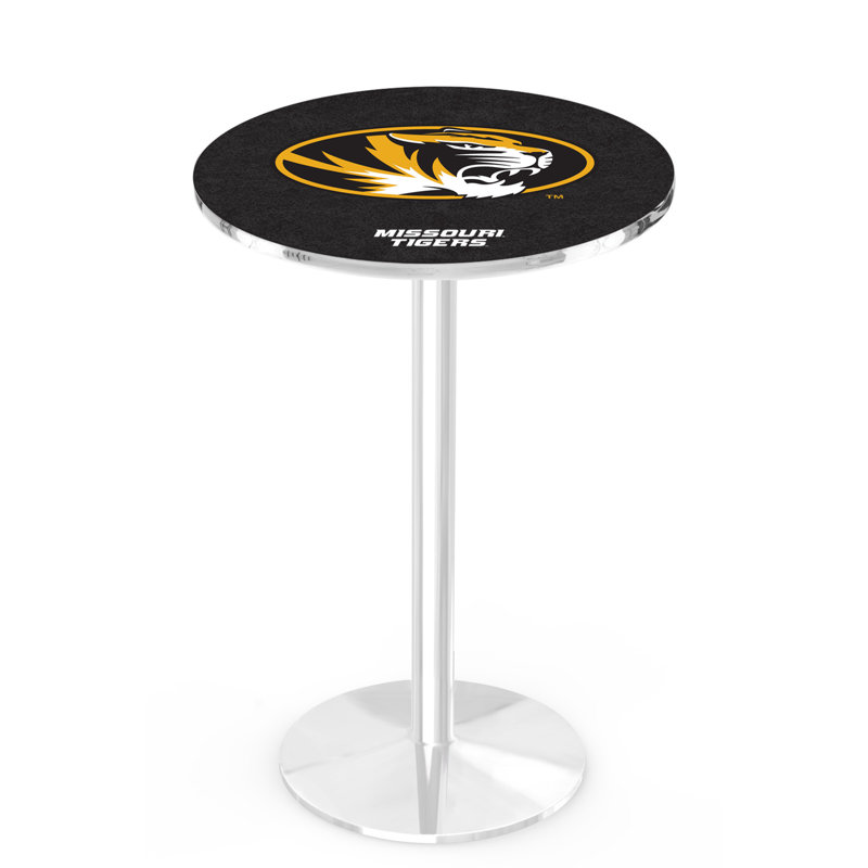Round Metal Base Dining Table, University of Missouri, Chrome