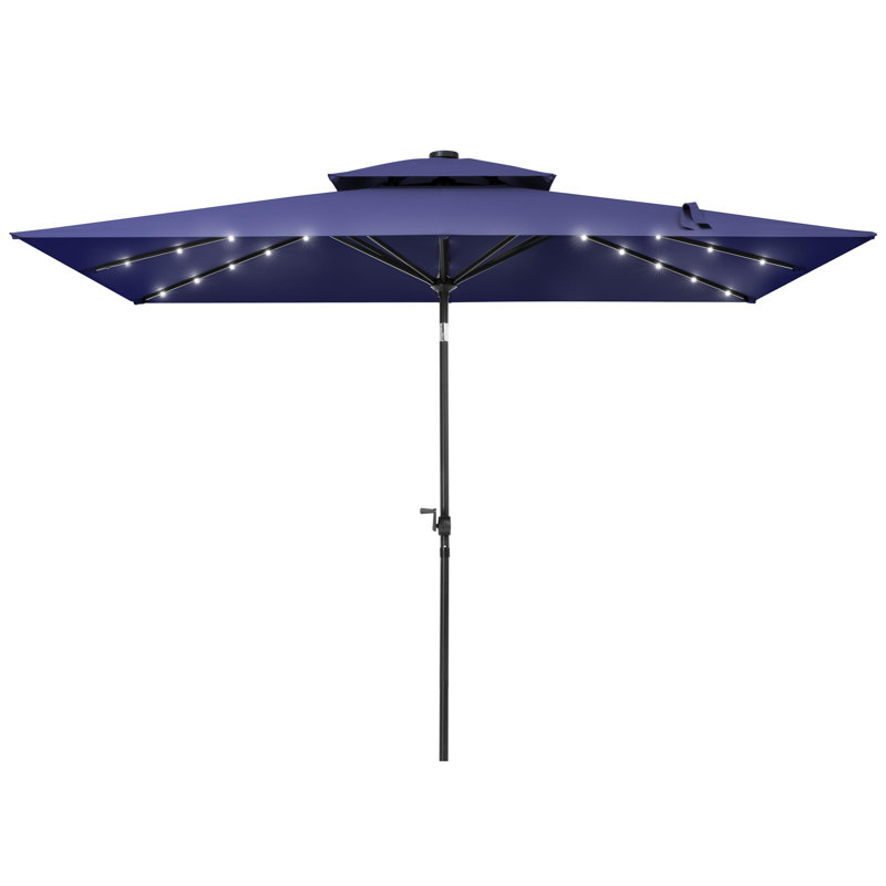 Parasol carré en porte-à-faux 10 pi Goodner, base lestée non incluse, Marine