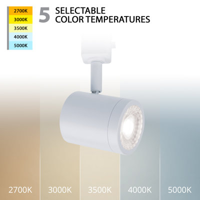 Charge 8010 Led 5-Color Temperature Selectable 3 Light Track Kit, White
