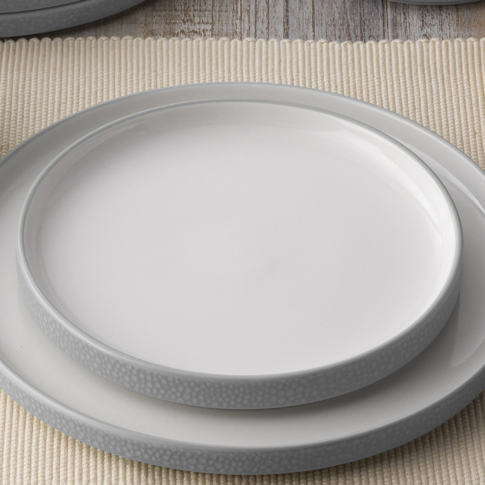 Noritake Colortex Stone Stax Salad Plates, 7-1/2", Gray