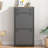Functional Entryway Organizer With 2 Flip Drawers, Wood Grain Pattern Top Shoe Cabinet With Drawer, Free Standing Shoe Rack With Adjustable Panel-1351180761