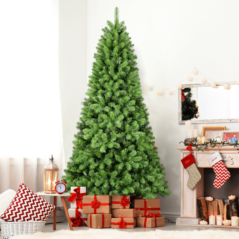 Arbre de Noël de 9 pi, fil mémoire, installation rapide, plein et pour les branches à charnières de l'atmosphère intérieure des Fêtes, aspect naturel