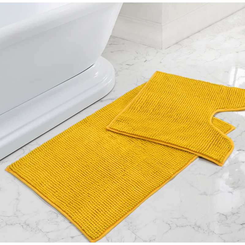 Busselton Shaggy Noodle Bath Mat 50x80, Ochre