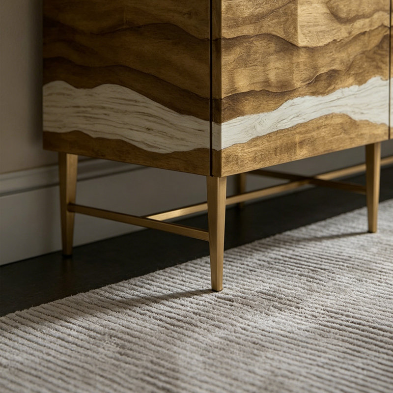 Buffet de luxe minimaliste léger de style américain
