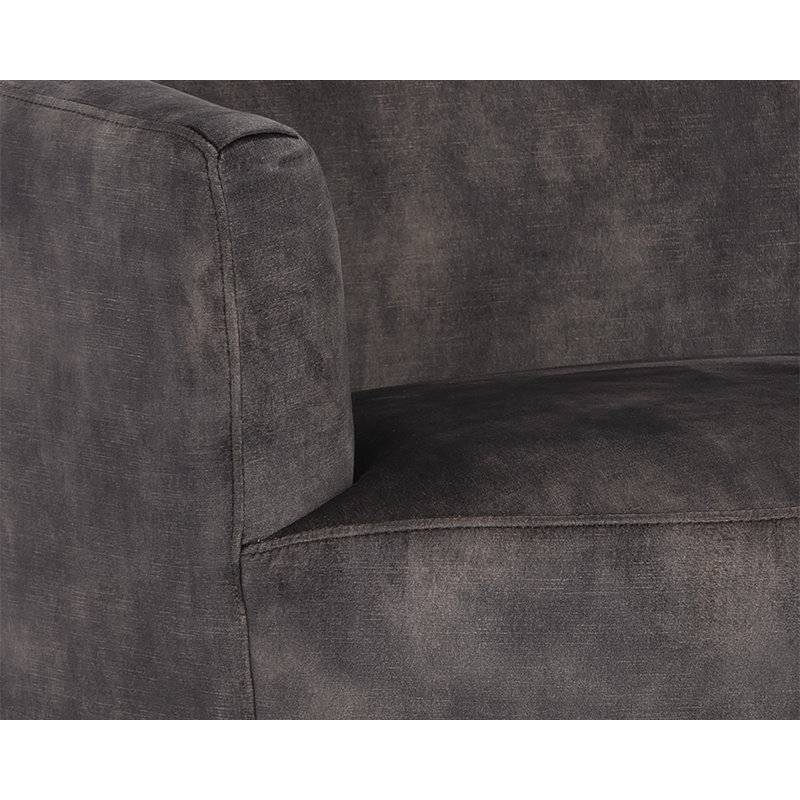 Hudnut Swivel Armchair, Antique Brown Faux Leather