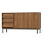 Walnut Sideboard with 3 Drawers, Sliding Doors & Countertop – 150cm