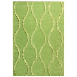 Amini Hand Tufted Wool/Cotton/Viscose Rug in Aqua/Green