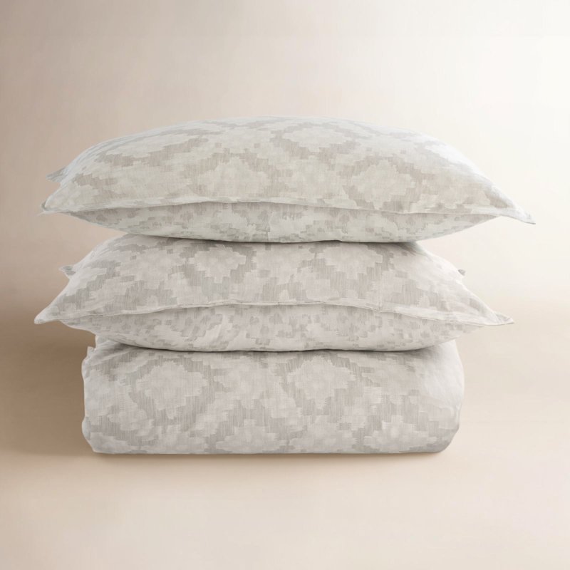 DAWSON QUEEN DUVET SET GRAY, King Duvet Cover & Insert + 2 Standard Shams