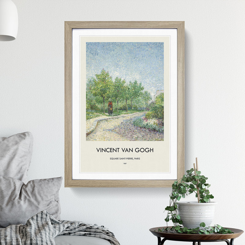 Square Saint Pierre by Vincent Van Gogh - Single Picture Frame Print, 48cm H x 36cm W x 2cm D, Oak Framed