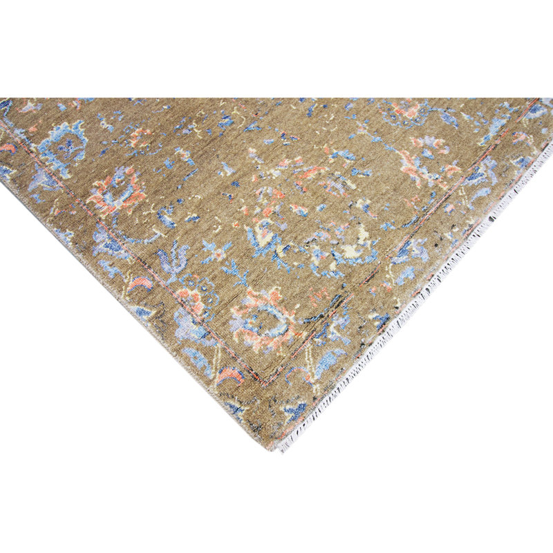 Floral Area Rug in Natural, Rectangle 9' x 12'