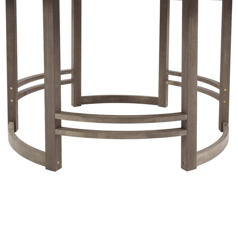 Table d'extérieur avec trou pour parasol pour patio, cour arrière, jardin, Brun