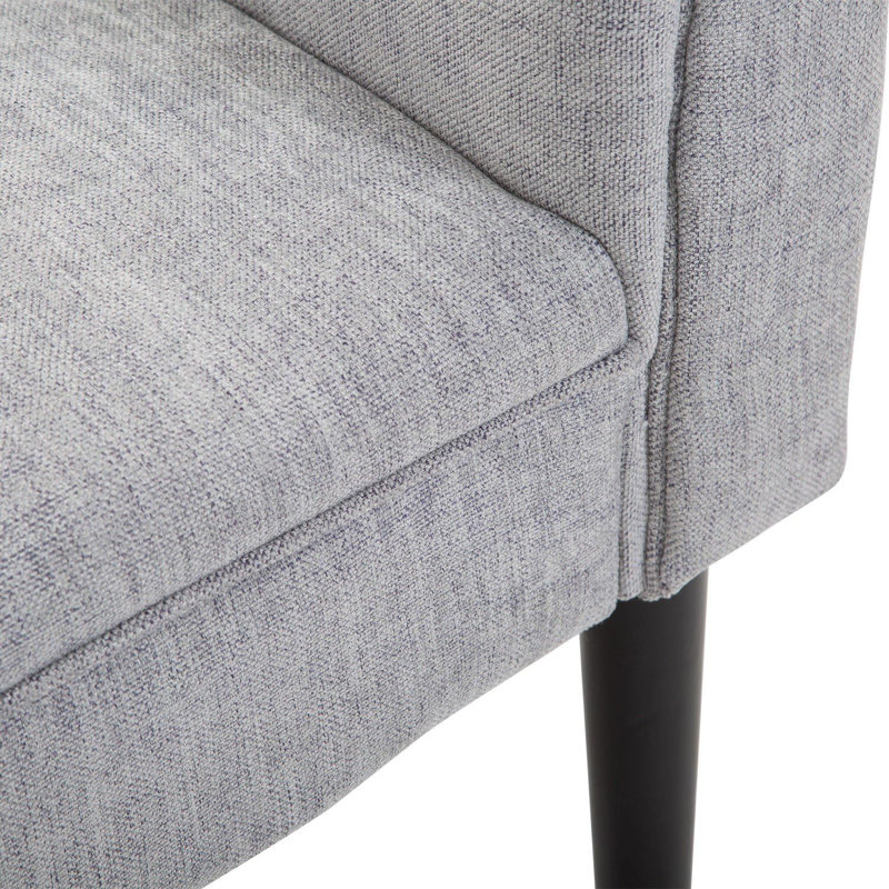 Banc en lin rembourré avec accoudoirs, banc de lit robuste pour chambre ou entrée, gris clair
