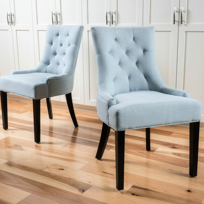 Chaises de salle à manger modernes et bleues avec piqûre en losange