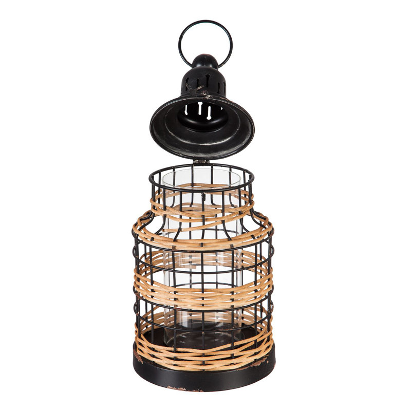 16.5'' Solar Powered Integrated LED Cylinder Lantern