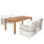 Ensemble de table de salle à manger en bois pour patio de 5 pièces, table rectangulaire d'extérieur de L 67 po avec 4 fauteuils en rotin pour piscine, jardin