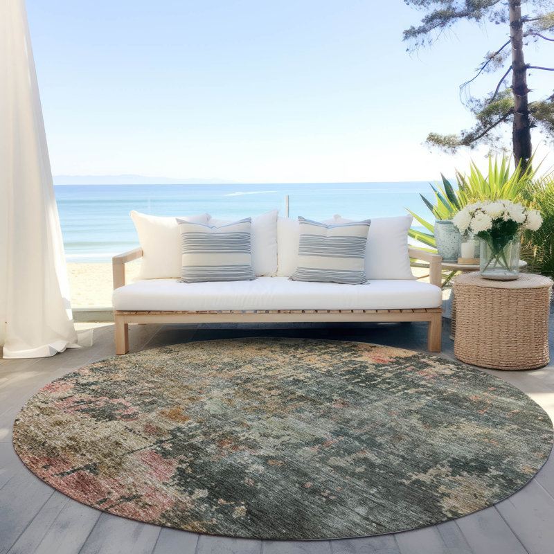 Tapis intérieur / extérieur lavable à la machine Cicel ACN1214, Rond 8 pi