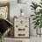 Lannigan Vintage Storage Chest with Buckle Hinged Top, Linen Accent End Side Table-1818736011