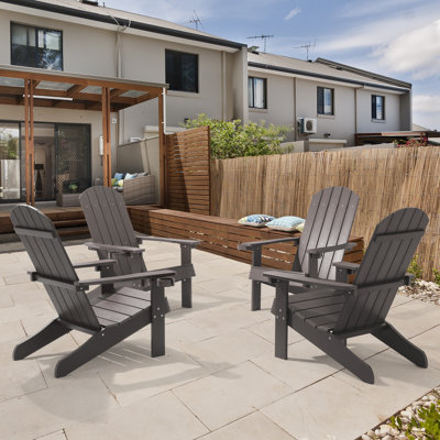 4Pcs Plastic Adirondack Chair Balcony Plastic Firepit Single Chair