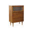 Commode en bois avec plusieurs tiroirs à porte rabattable-112469424
