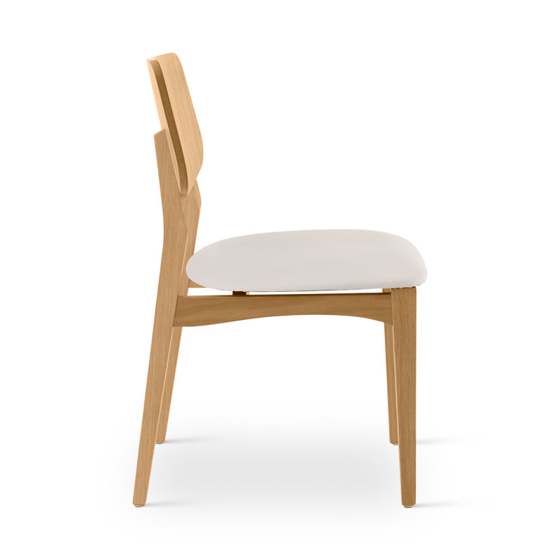 Modern Brazilian Beth Side Chair, Shimmy Cream/Nogal